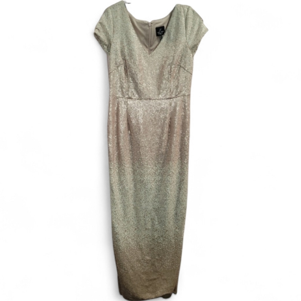 Adrianna Papell Gold Sequin formal Dress